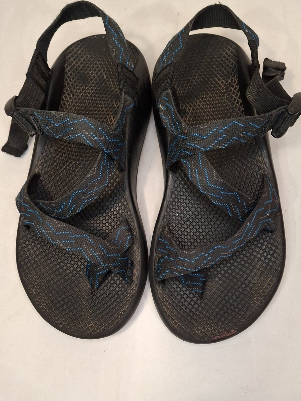 Chaco Men's Black Sandals with Black Webbing Adjustable Strap. Lightly Worn